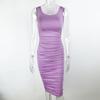 Moda Sexy de Verão Europeia e Americana Roupas Femininas 2025 Amazon Transfronteiriça Novo Vestido Justo Sem Costas Sem Mangas Plissado