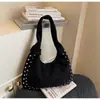 Bolsa de ombro retrô Melard da moda deste ano para mulheres, nova moda outono e inverno 2026, bolsa de ombro versátil com rebites para o dia a dia