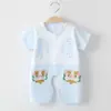 Ropa de una pieza para bebé recién nacido verano mameluco de manga corta 0 ropa de verano para bebé niña niño 1 año 6 delgado 3 meses algodón puro