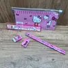 Set de Lápices Kt Gato de Hielo y Nieve Regla Lápiz Sacapuntas Borrador Bloc de Notas Cremallera Bolsa de Almacenamiento Set Combinado