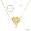 Collar Colgante Japonés y Coreano Nuevo Forma de X Diseño de Nicho Colgante de Corazón Cadena para Clavícula Chapado en Oro de 18K Acero Inoxidable Joyería