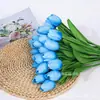 Flores Tulipán Artificiales de PU Mini Hidratantes Transfronterizos Flores Falsas Decoración del Hogar Adornos para Fotos Venta Directa de Fábrica