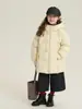 Chaqueta de Plumas Aimo Beibei Estilo Coreano para Niños con Capucha Cuadrada de Plumas de Pato Blanca Abrigo Grueso Cálido de Invierno para Niñas 2025