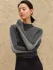 Suéter de Punto con Bloques de Color, Cuello Medio Alto, Manga Larga, Estilo Pullover Delgado, Top de Lana para Otoño e Invierno