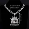 TEMU Cadena Colgante Hip Hop Popular Corona de Diamantes Letra Rey Cadena Cubana de Aleación En Stock Venta al por Mayor