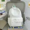Mochila xadrez muito estilosa e fresca, bolsa escolar para estudantes com acabamento em renda, disponível em vários tamanhos, adequada para o ensino fundamental e médio, e para passeios.
