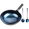 Set de Regalo Caja de Hierro Forjado Hecho a Mano Zhangqiu, Olla de Hierro Auténtica con Patrón de Escamas de Pescado, Fondo Redondo, Sin Recubrimiento, Sartén Antiadherente, Venta al por Mayor
