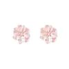 Pendientes de Flor de Cuentas de Arroz Rosa Estilo Festivo 2025 Pendientes con Atmósfera Femenina Pequeños Frescos Dulces Versátiles