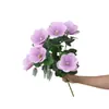 Rama Individual de Flor Artificial Grande de Magnolia de 6 Cabezas para Sala de Muestras Decoración Suave, Arreglo Floral de Pie, Adorno para Sala de Té, Rama de Flor Artificial de Magnolia de Larga Duración