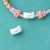 Plata Pura 999 Gato Baguette Accesorios con Cuentas Pulsera de Cuerda Trenzada Hecha a Mano DIY Gato de la Suerte Joyería de Plata Regalo para Novia