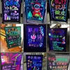 Quadro Negro Pequeno com LED para Publicidade e Exibição Quadro Fluorescente para Uso em Bancas e Lojas Quadro de Publicidade Eletrônico Manuscrito Apagável