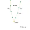Collar de Acero Titanio con Cuentas Verdes y Conchas Pequeñas para Mujer, Diseño de Alto Sentido, Cadena Clavicular de Nicho, Cadena de Collar de Accesorios de Moda Nuevo 2024