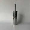 Soporte Cilíndrico para Cepillo de Inodoro de Acero Inoxidable Sus304 Montado en Pared o de Pie, Tubo Largo a Prueba de Olores con Tapa, Vaso Redondo para Cepillo de Inodoro