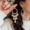 Pendientes de Flor de Lujo Ligero Imitación de Concha Francesa para Mujer Diseño de Nicho Elegantes de Gama Alta Pendientes Súper Hada de Pétalos