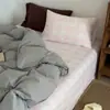 Conjunto de quatro peças liso de algodão puro estilo Ins, roupa de cama de algodão puro para quarto principal, conjunto simples de três peças para dormitório estudantil