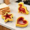 Molde Cortador de Sándwiches de Acero Inoxidable para Niños Molde para Comida Complementaria para Almuerzo Molde Sellador de Bordes para Pan Tostado Forma de Dinosaurio Corazón Estrella