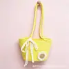 Bolsa de Mão Tecida com Fio de Algodão de Girassol Fresco, Embalagem de Presente Feminina, Bolsa de Ombro Tote para Armazenamento