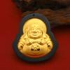 Colgante Buda masculino de jade tinta de Hotan con incrustaciones de oro jade oro Guanyin colgante de jade marca dragón suministro en vivo fabricantes suministro al por mayor