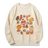 300g algodón nuevo Otoño Flores de Garabato Halloween otoño e invierno comercio exterior cuello redondo suéter manga larga camisa
