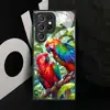 Adecuado para funda de teléfono Samsung S26ULTRA A90 loro colorido S24 cristal templado A16 cubierta protectora negra A07