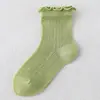 Calcetines para Niños 2026, Estilo Delgado Primavera y Otoño, Transpirables, Lindos, Elásticos, Sin Apretar, Algodón Seda Anti-Enganche con Bordes Fruncidos