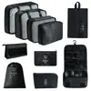 Bolsa de almacenamiento para viajes transfronterizos, set de neceser, bolsa de almacenamiento organizadora de ropa para equipaje de siete piezas, bolsa de almacenamiento de viaje