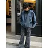 Chaqueta de trabajo azul Detroit para hombre, chaqueta corta de béisbol retro americana para primavera y otoño, abrigo de mezclilla de corte limpio