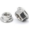 Porca Sextavada Externa com Flange Personalizada em Aço Inoxidável 304 com Superfície de Flange Dentada Porca com Arruela Integrada Parafuso Porca com Flange