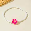 Ornamentos Europeus e Americanos Transfronteiriços Estilo Resort Boêmio Resina Argila Macia Flor Pé de Flor Contas de Arroz Plumeria Tornozeleira com Contas