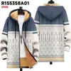 Chaqueta de Nuevo Estilo Transfronteriza con Elementos de Patrón Multicolor, Cárdigan con Capucha y Cremallera 65, Abrigo de Algodón Polar Espeso de Invierno con Forro Amarillo