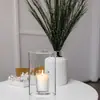 Portavelas de Hierro Chapado Estilo Europeo Qihui Portavelas con Cubierta de Vidrio Retro Decoración de Atmósfera Romántica Regalo Personal