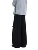 Feng She Roupa Masculina / Calça Casual de Trabalho com Múltiplos Bolsos Estilo Americano Perna Curva para Homens e Mulheres Calças Retrô Largas de Perna Reta Perna Larga Comprimento Total