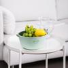 Tina de Lavado de Verduras de Doble Capa Cesta Coladora Artefacto para Lavar Frutas y Verduras Cesta para Verduras Cocina Sala de Estar Moderna Creativa Hogar Plato para Frutas