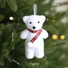 Adorno de Gorro Navideño de Osito, Decoración Colgante de Muñeco de Nieve de Espuma Blanca, Suministros de Decoración para Ambiente Navideño, Transfronterizo