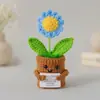 Maceta de hilo transfronterizo tejida a mano para plantas, maceta de punto creativa para Navidad, mini adorno lindo para escritorio