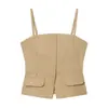 Nuevos Pantalones de Mezclilla Transfronterizos Europeos y Americanos de Pierna Ancha, Pliegues de Primavera, Top Camisola de Mezclilla de Cintura Media