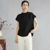 Top Adelgazante de Crepé de Seda con Mangas Raglán para Mujer, Camiseta Elegante de Manga Corta Holgada de Seda 100% Morera para Verano