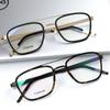 Gafas de Miopía de Doble Puente sin Tornillos para Hombres, Gafas Fotocromáticas Anti-Luz Azul para Mujeres, Armazón de Metal Negro Rojo Tormenta para Hombres