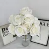 Flores Artificiales para Boda, Rosas de Diamante de Nueve Cabezas, Arreglos Florales para Salón de Bodas, Decoraciones para Pasillo, Exhibición en Casa, Flores de Seda para Exportación