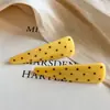 Pinza para el pelo de pato con lunares amarillo queso de verano para mujer, estilo coreano, simple y versátil, pinza linda y fresca para flequillo