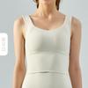 Nueva ropa interior deportiva transpirable sin costuras, push up inalámbrico, espalda de belleza, sujetador de yoga de una copa semifijo para mujer