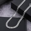 Colar Corrente de Clavícula Masculino e Feminino Estilo Frio Ins Personalidade Simples Prata Branca Colar de Osso de Cobra Plano Corrente de Clavícula Sobreposta