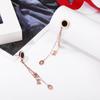 Ruona Moda Creativa Luo Yuan Pendientes de Borla Digital 520 Chapado en Oro Rosa Acero de Titanio Pendientes Pequeñas Joyas para Mujer Venta al por Mayor