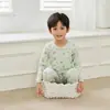 Conjunto Térmico Íntimo para Adolescentes e Crianças Classe A Algodão Puro Roupas de Outono Outono Flanelado Absorvente de Suor Lã Puxar para Vestir Roupas de Casa