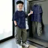 Camiseta de Verano Nueva de Moda para Niños, Algodón Puro, Manga Corta, Estilo Coreano Versátil con Estampado de Estrellas, Cuello Redondo, Camiseta Básica para Niños Mayores