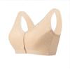 Ropa Interior de Algodón Puro para Madres, Sujetador de Cierre Frontal para Mujeres de Mediana Edad y Mayores, Sin Aro de Acero, Sin Costuras, Talla Grande, Estilo Delgado de Verano
