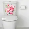 Xino Ph-Qt904 Rosa Acuarela Rosa Rosa Papel Higiénico Autoadhesivo Extraíble Cubierta para Asiento de Inodoro Pegatina Decorativa