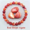 Pulsera de Ágata Rayada Roja con Cuentas para Amazon Shein Temu Venta Caliente Pulsera de Energía Regalo Motivacional Al por Mayor
