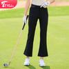 Roupa de Golfe Calças Compridas Femininas Ajuste Slim Elásticas Calças Flare Calças Femininas de Golfe Primavera & Outono
