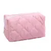 Nova Necessaire Acolchoada Floral para Mulheres, Bolsa de Higiene Pessoal Portátil para Viagem, Bolsa de Armazenamento Macia Simples de Grande Capacidade
